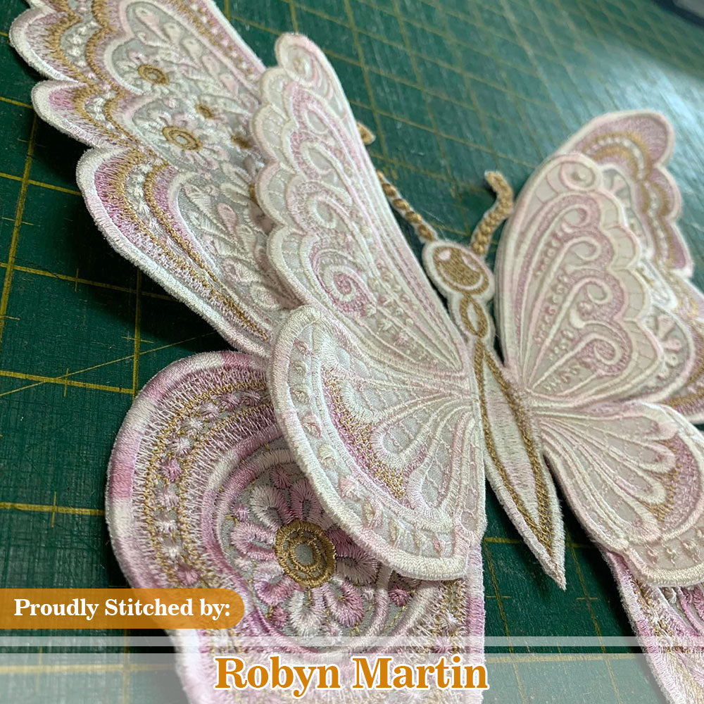 SDS1122 Papillon géant en dentelle autoportant