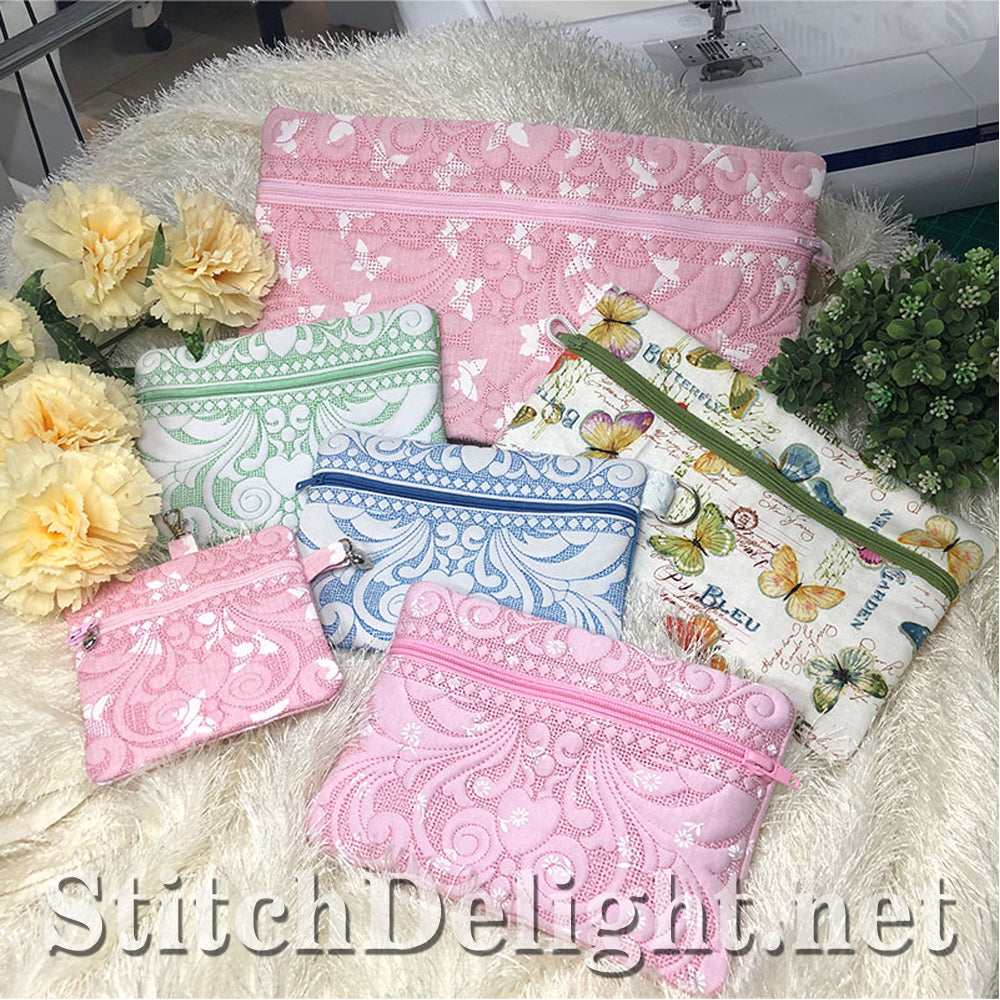 SDS1505 ITH Quilted Zipper Bags