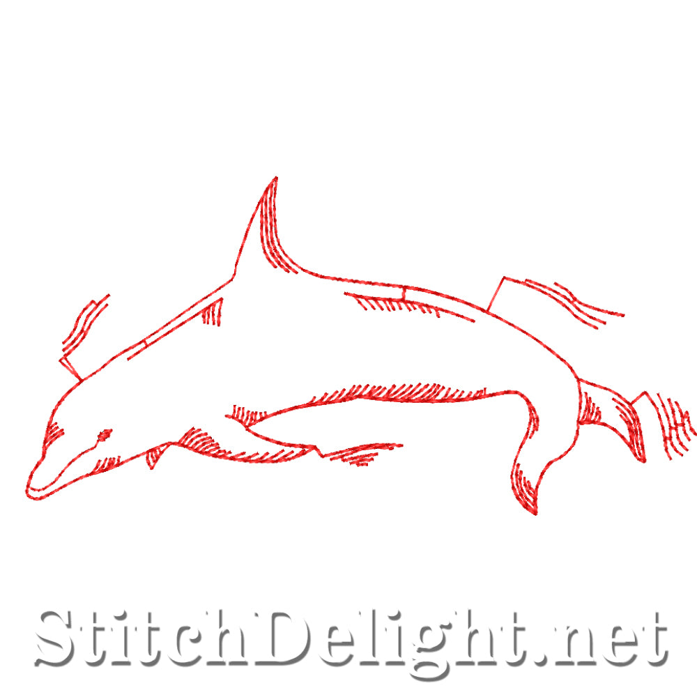SDS4346 Redwork Dolphin