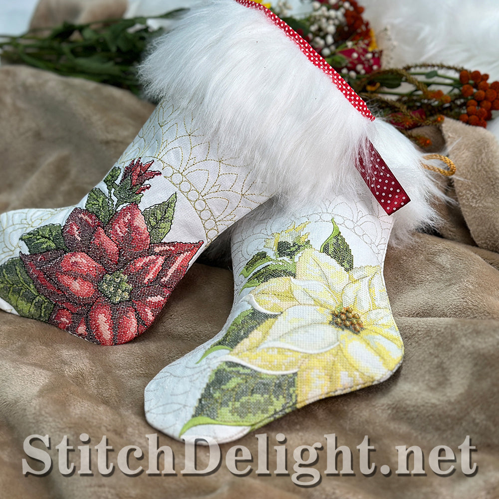 SDS4452 Poinsettia Christmas Stockings