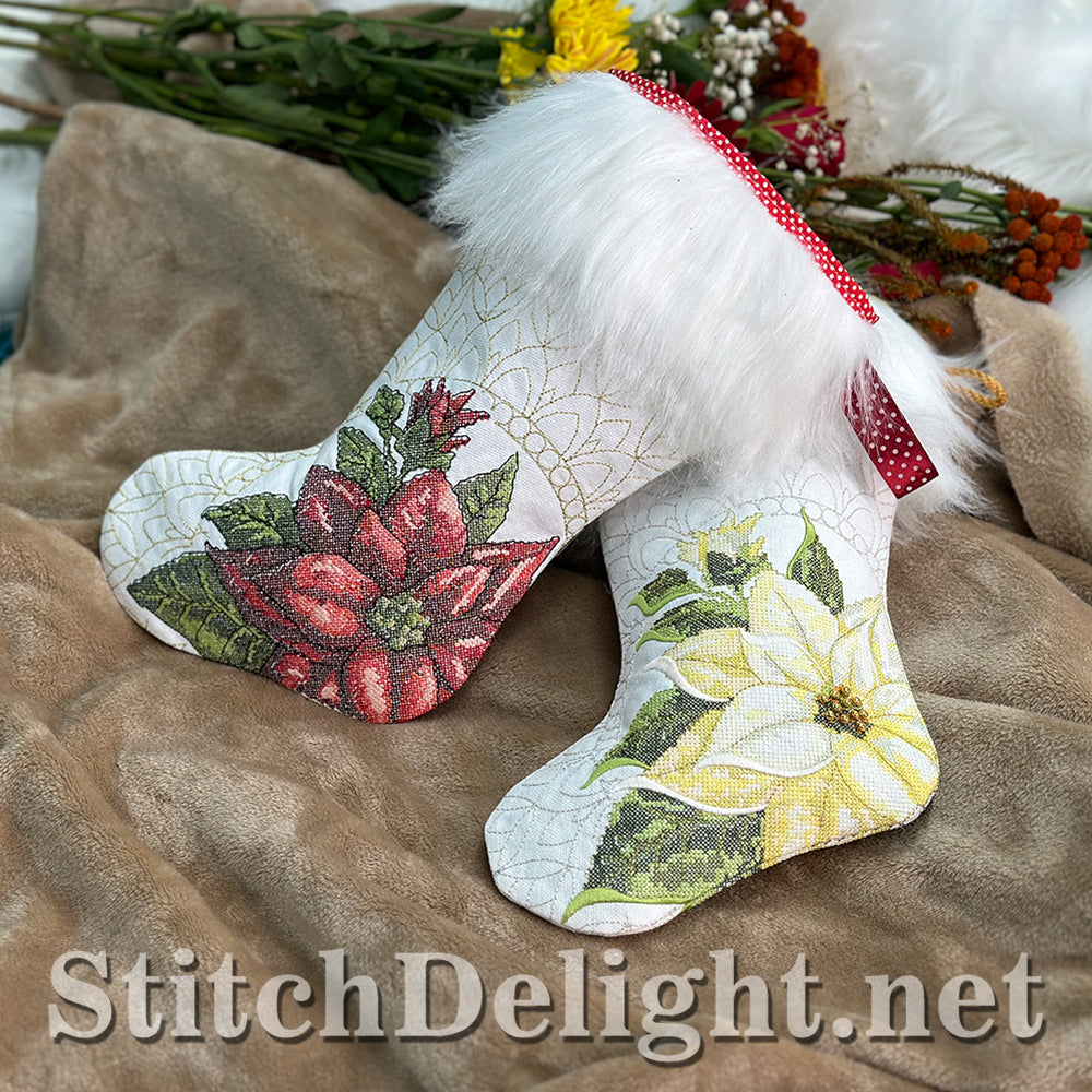 SDS4452 Poinsettia Christmas Stockings