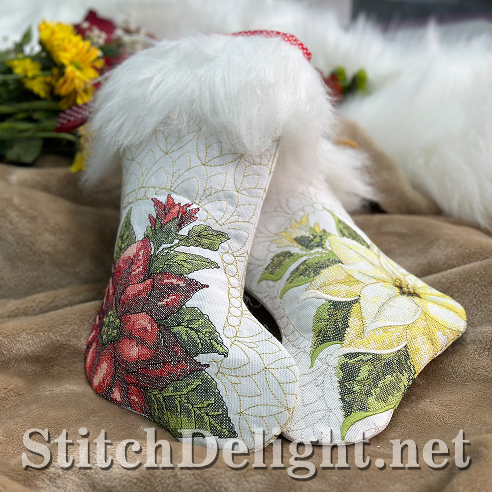 SDS4452 Poinsettia Christmas Stockings