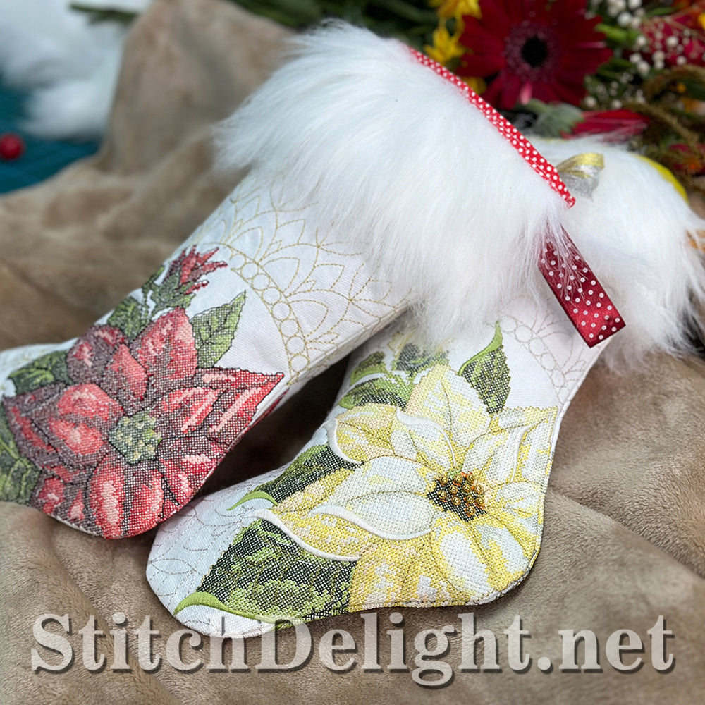 SDS4452 Poinsettia Christmas Stockings