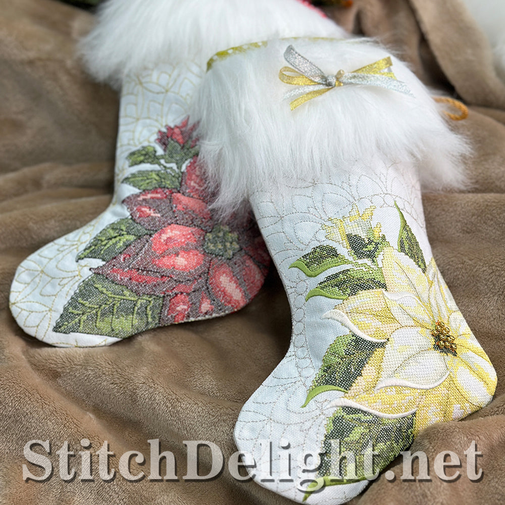 SDS4452 Poinsettia Christmas Stockings