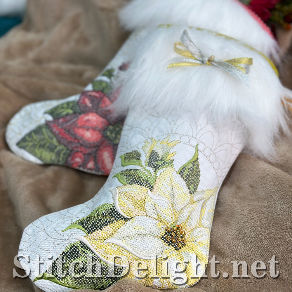 SDS4452 Poinsettia Christmas Stockings