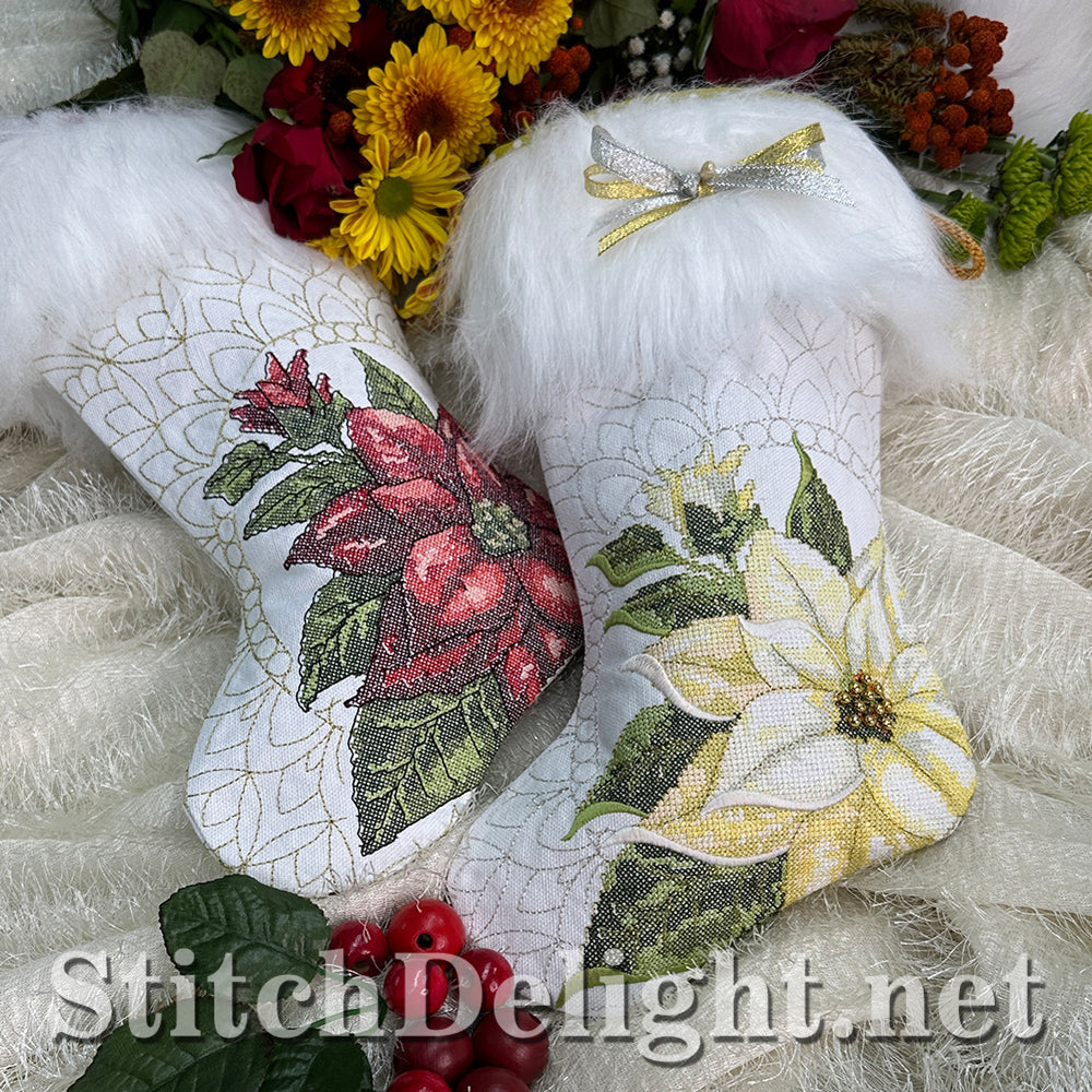 SDS4452 Poinsettia Christmas Stockings