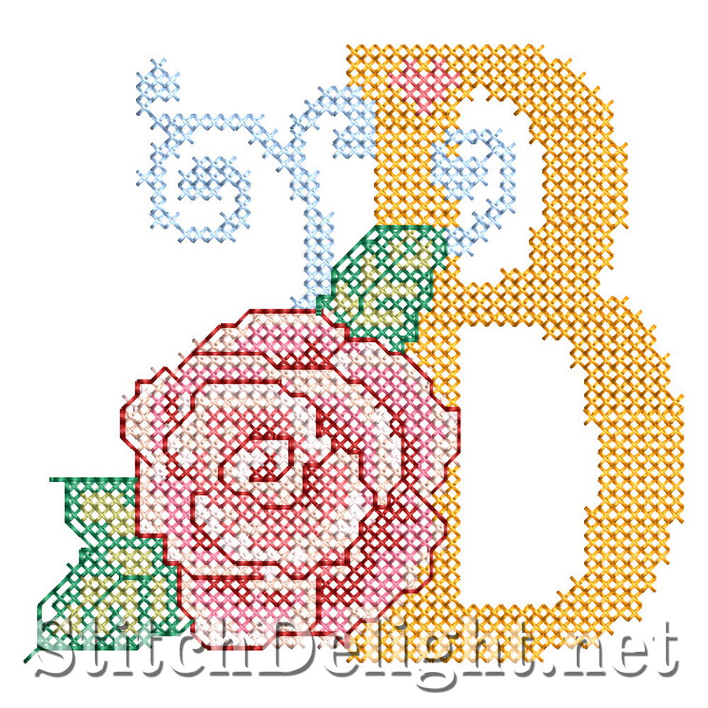 SDS4287 Rose Cross Stitch Font B