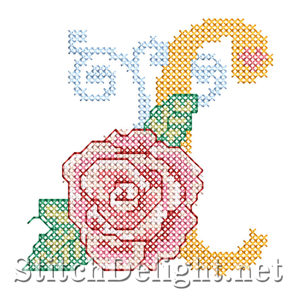 SDS4287 Rose Cross Stitch Font C