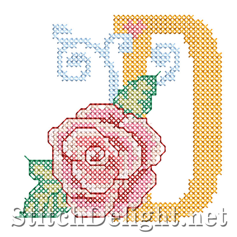 SDS4287 Rose Cross Stitch Font D