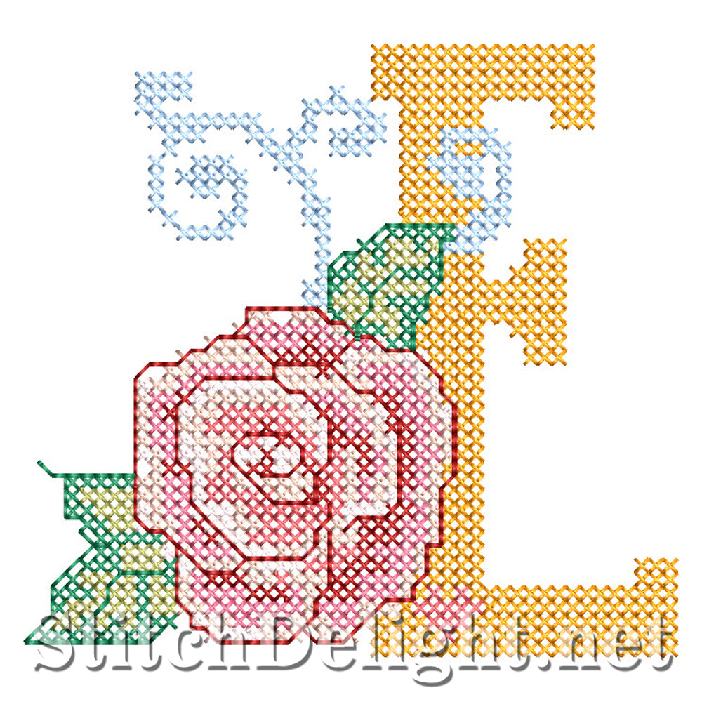 SDS4287 Rose Cross Stitch Font E