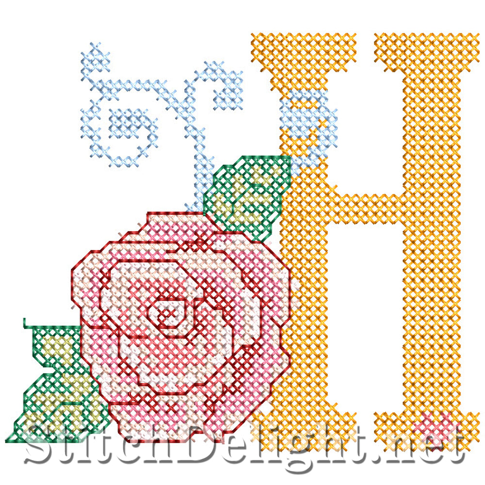 SDS4287 Rose Cross Stitch Font H