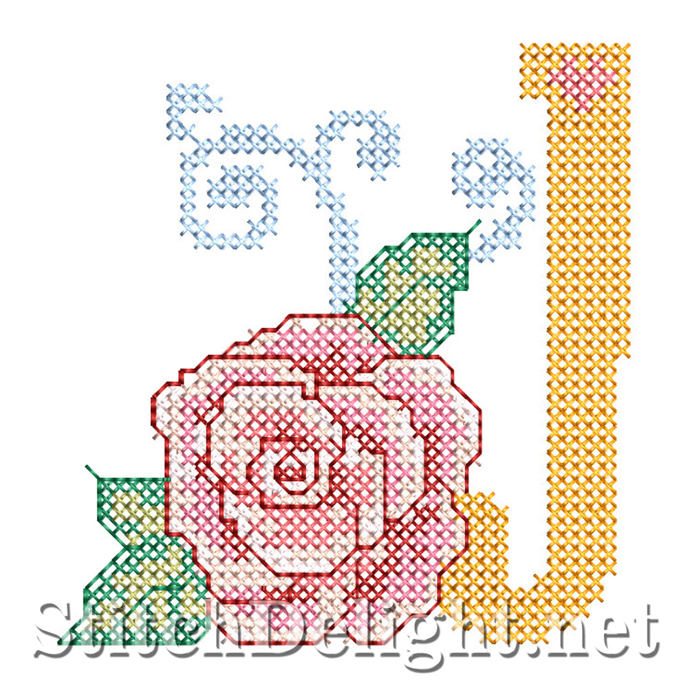 SDS4287 Rose Cross Stitch Font J