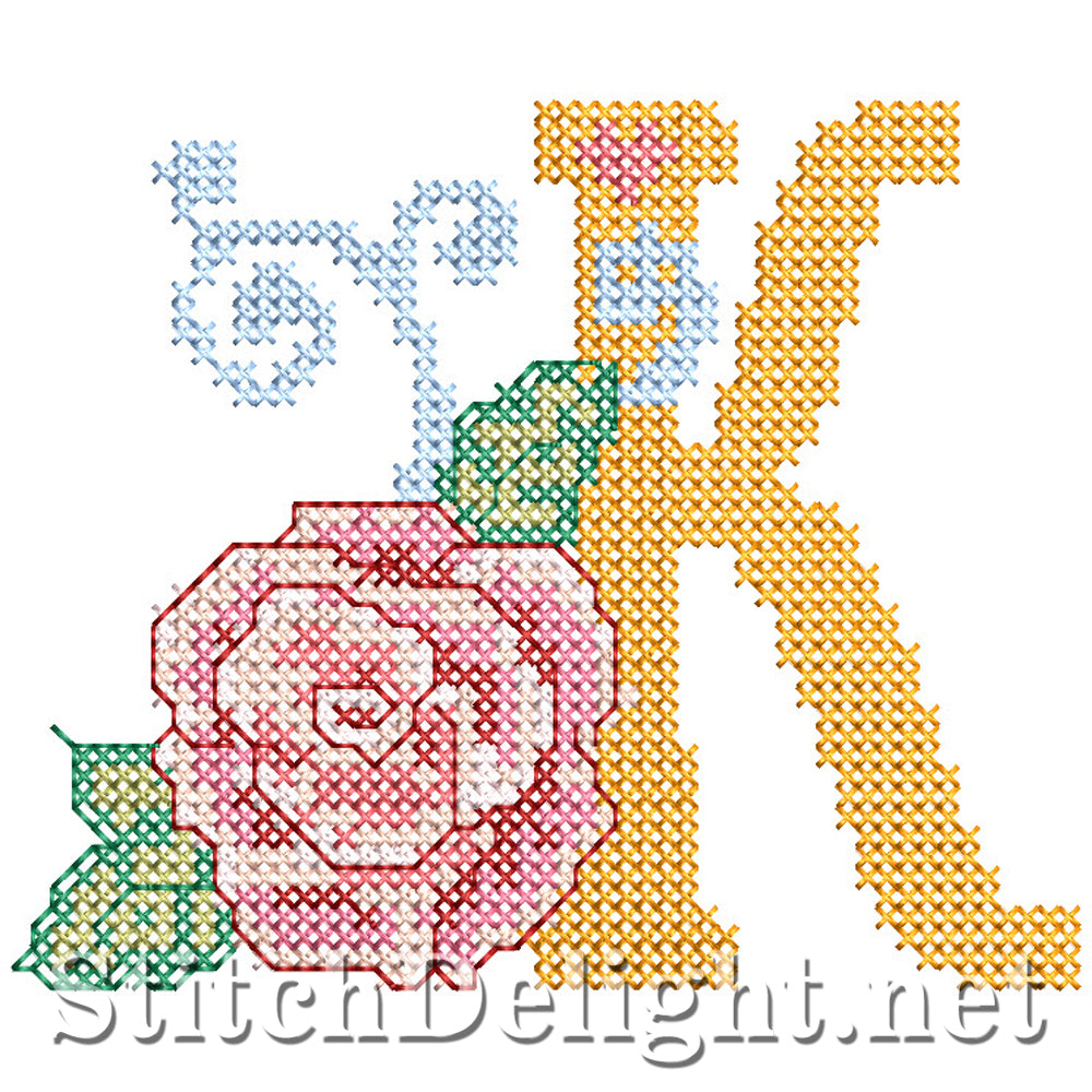 SDS4287 Rose Cross Stitch Font K