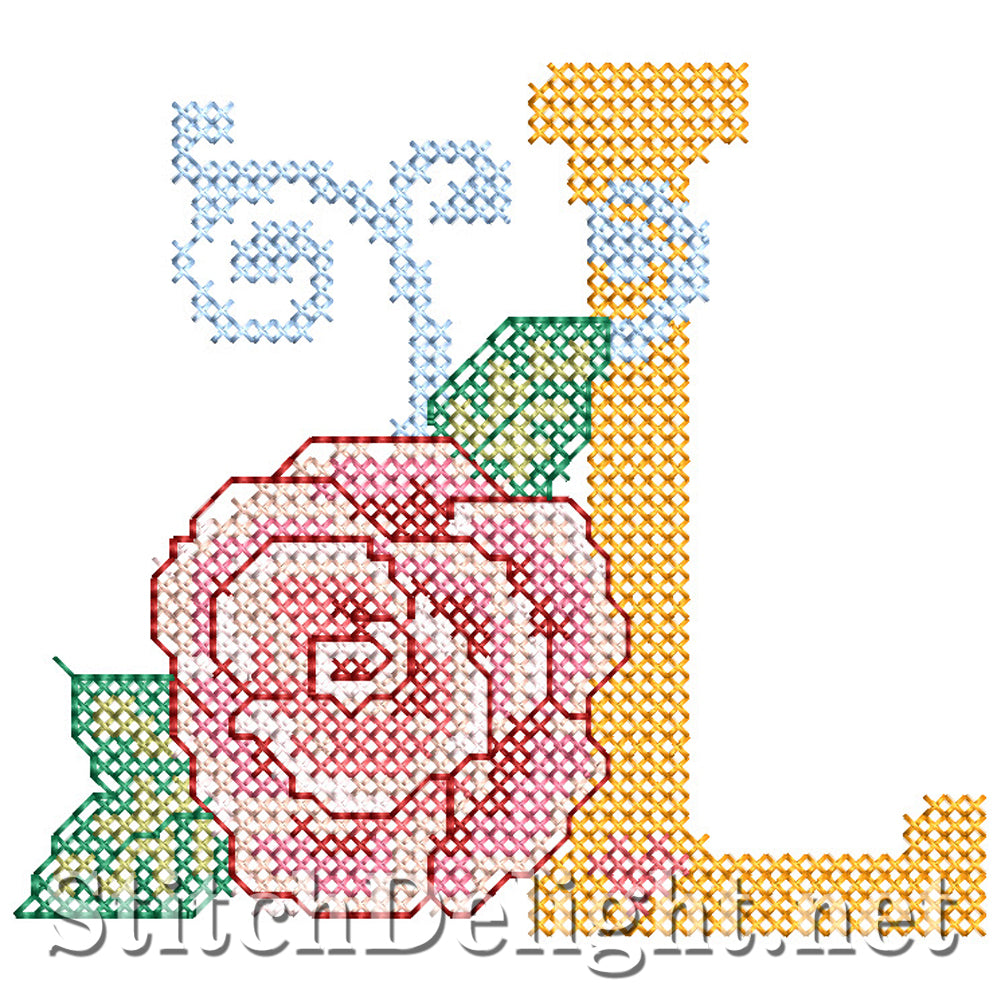 SDS4287 Rose Cross Stitch Font L