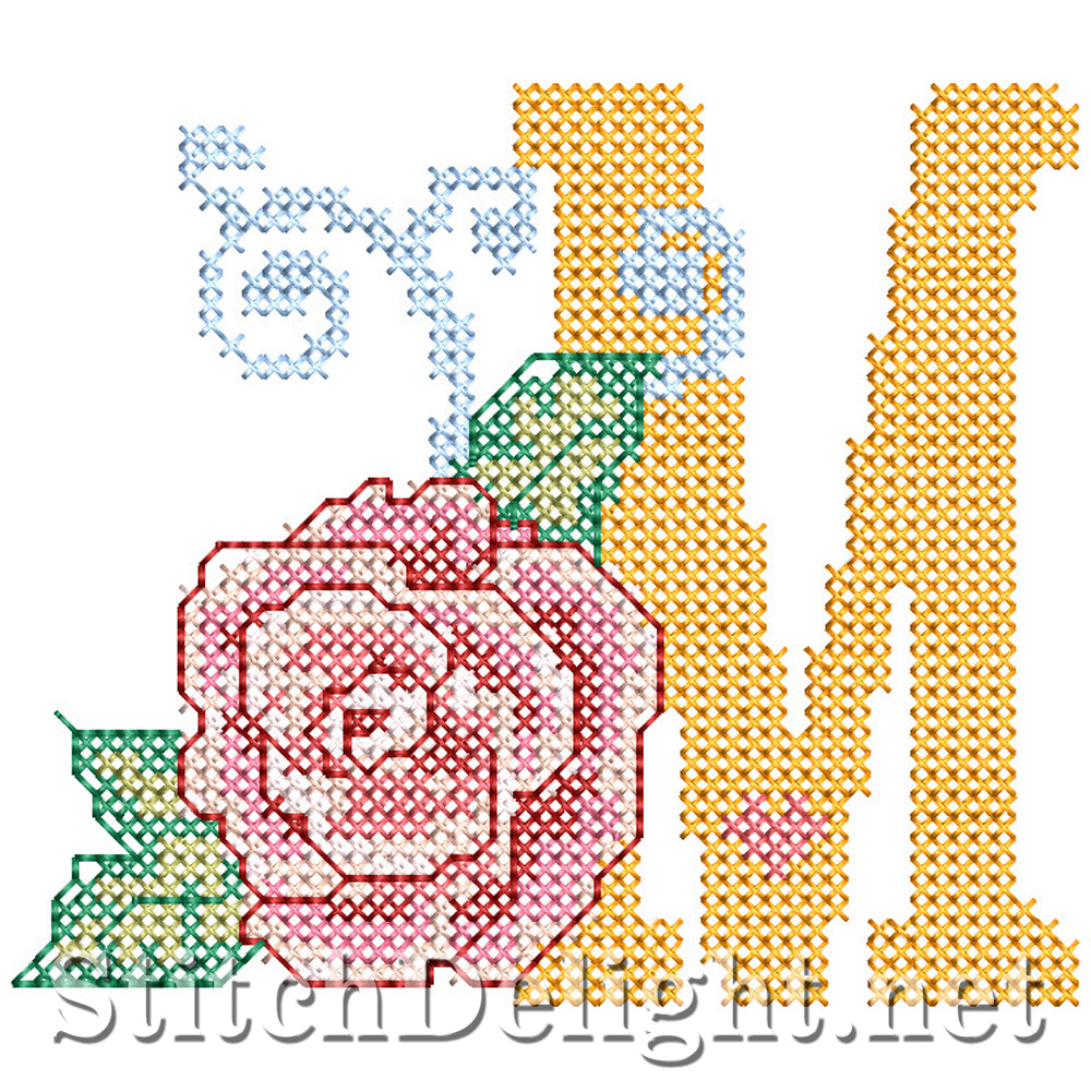 SDS4287 Rose Cross Stitch Font M