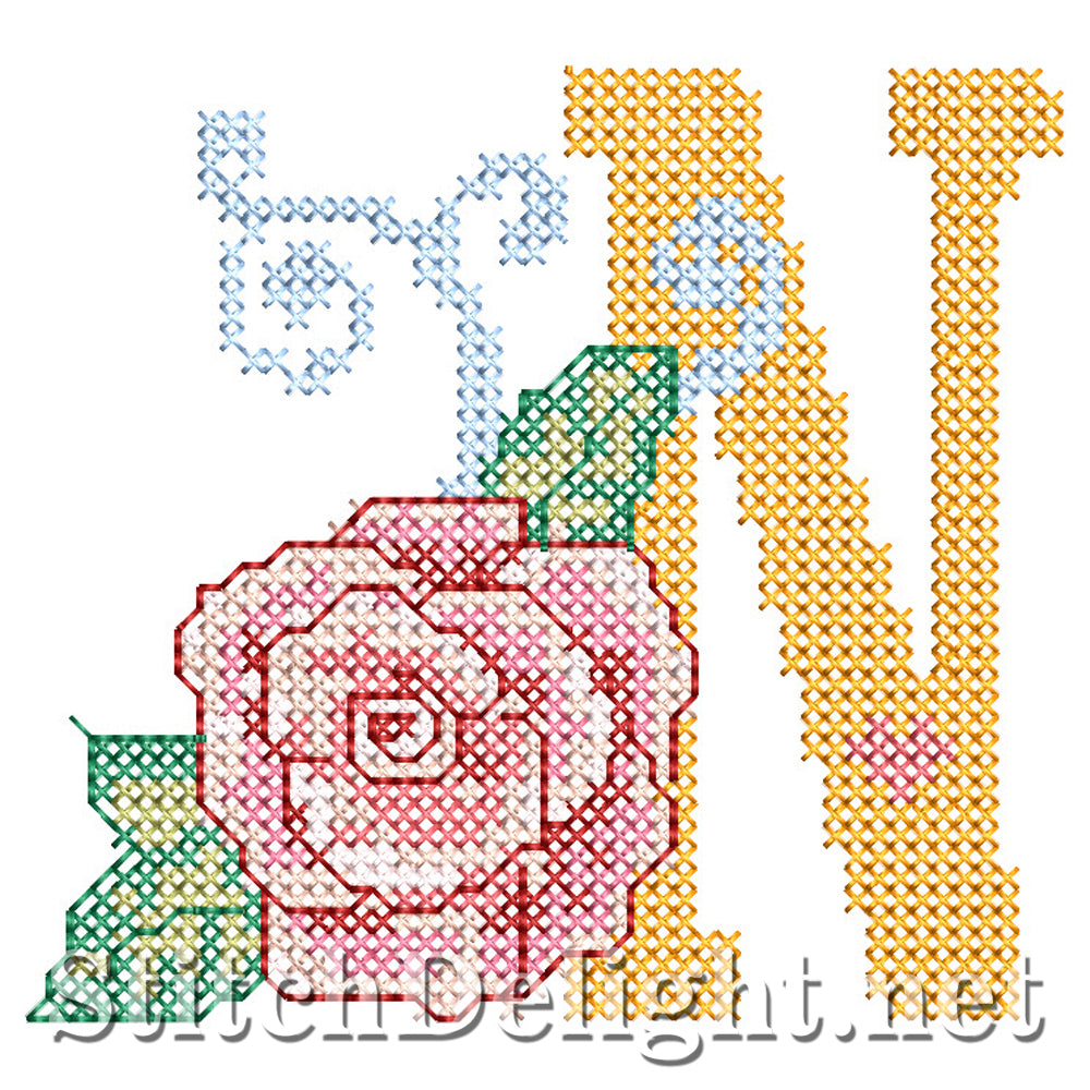 SDS4287 Rose Cross Stitch Font N