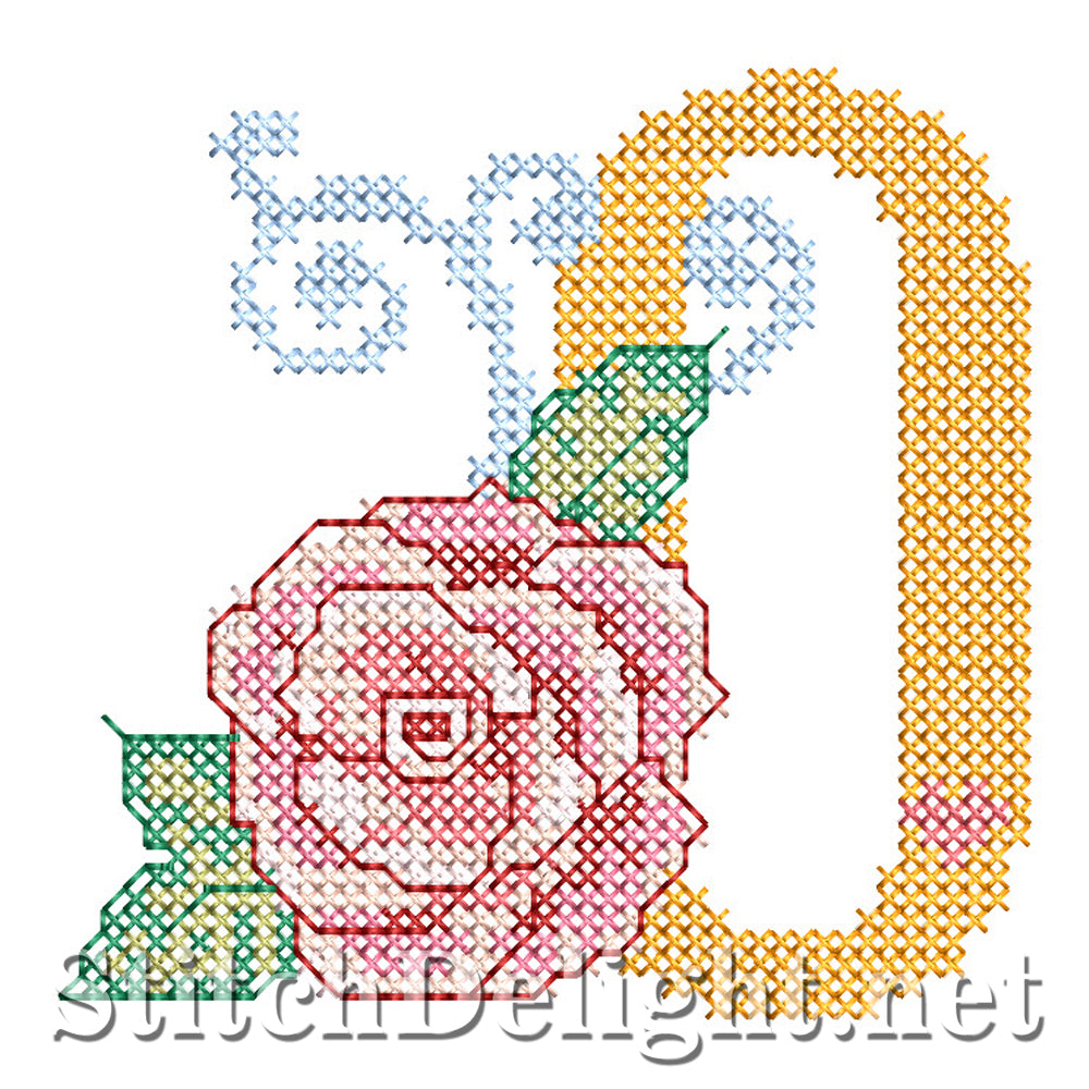 SDS4287 Rose Cross Stitch Font O