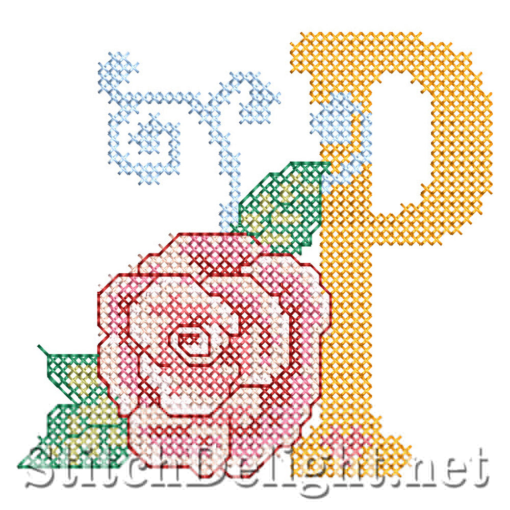 SDS4287 Rose Cross Stitch Font P