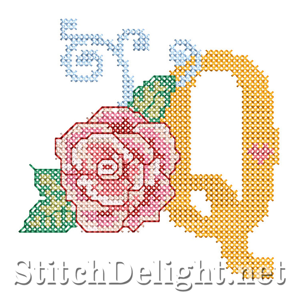 SDS4287 Rose Cross Stitch Font Q