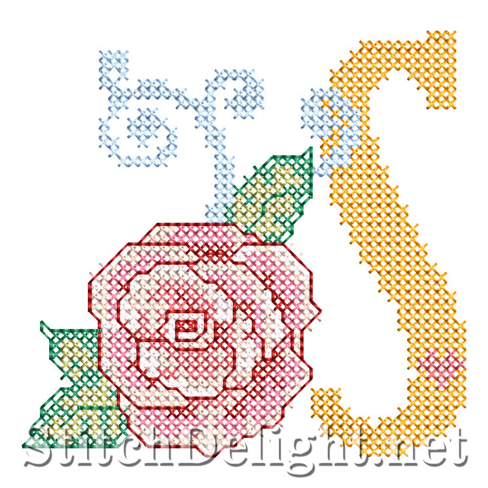 SDS4287 Rose Cross Stitch Font S