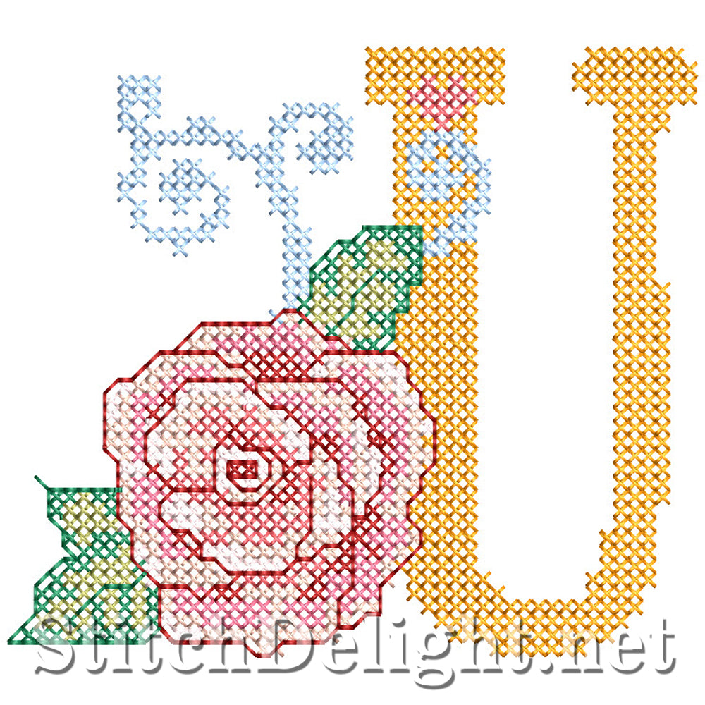 SDS4287 Rose Cross Stitch Font U