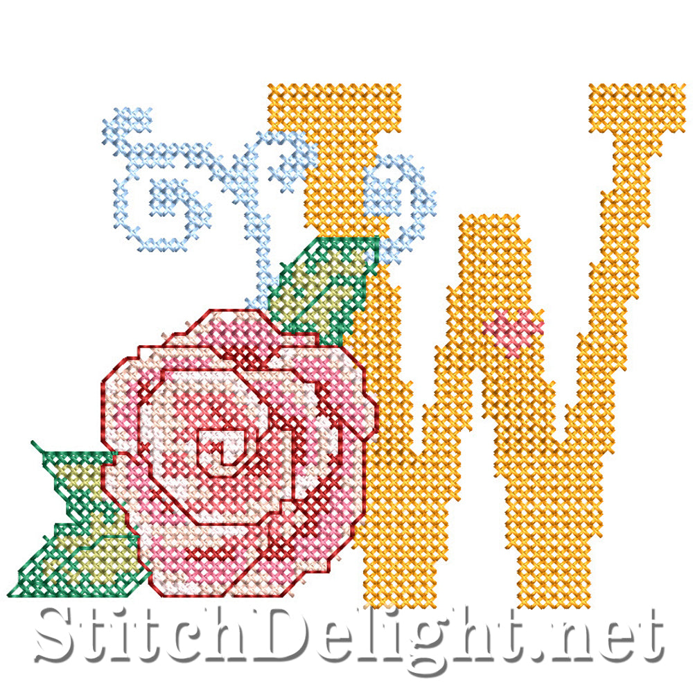 SDS4287 Rose Cross Stitch Font W