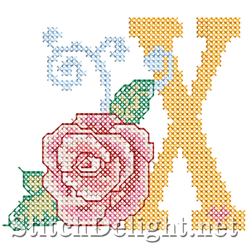 SDS4287 Rose Cross Stitch Font X