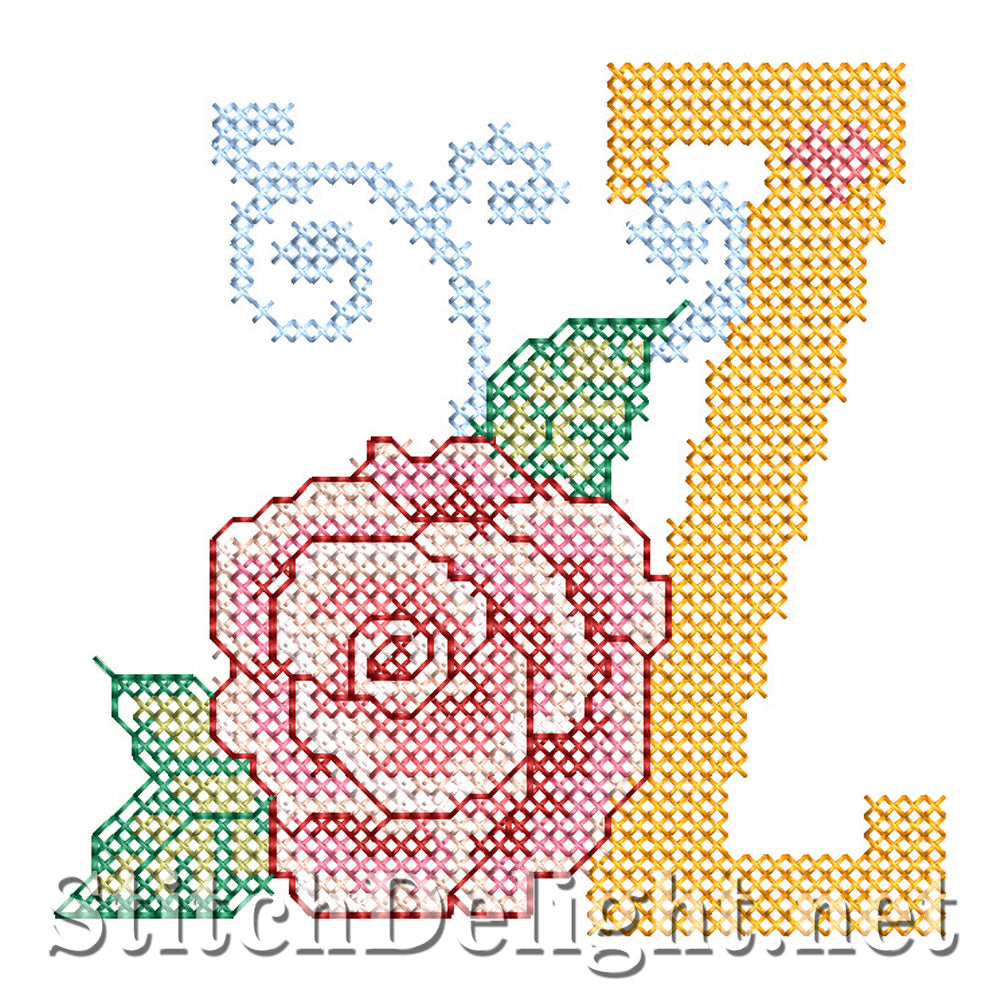 SDS4287 Rose Cross Stitch Font Z