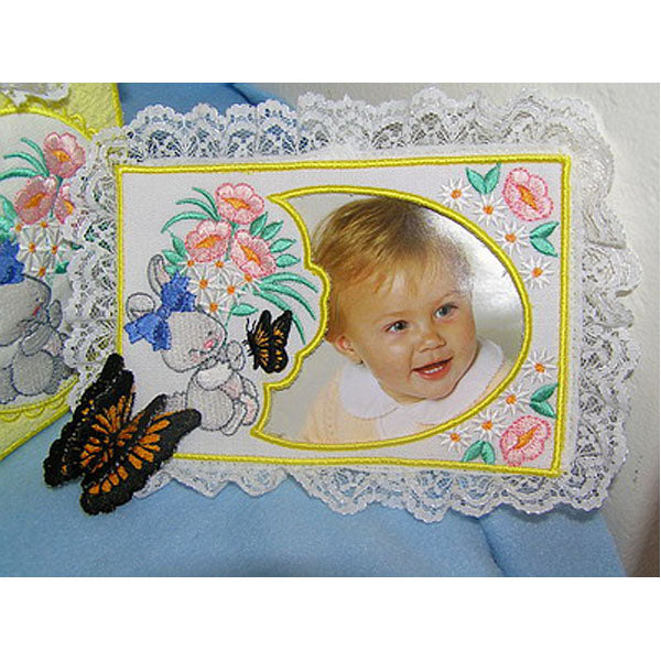 SD308 Baby Bunny Photo Frames Machine Embroidery Files