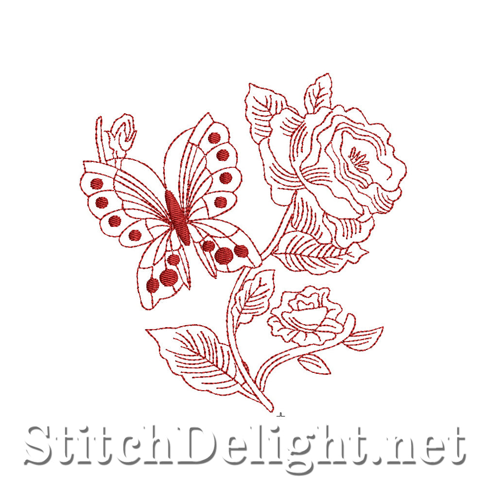 SD416 RW Butterfly Flowers