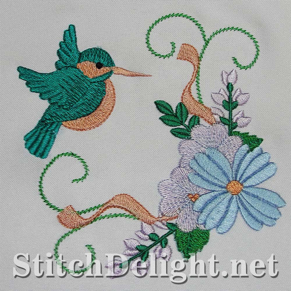 Cute hummingbird single design perfect for wedding or valentines projects done in the 5x7 hoop