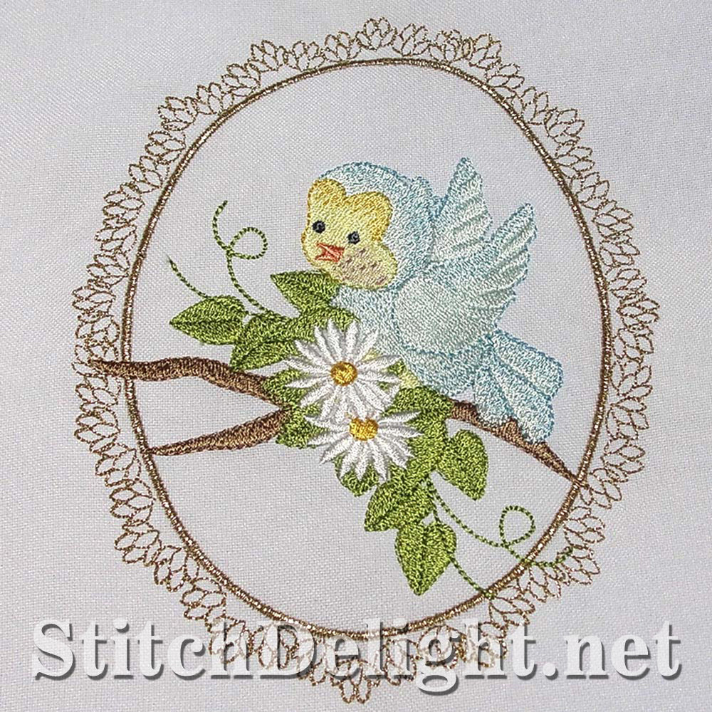 Elegant little bird single design that would be gorgeous on a quilt done in the 6x8 hoop