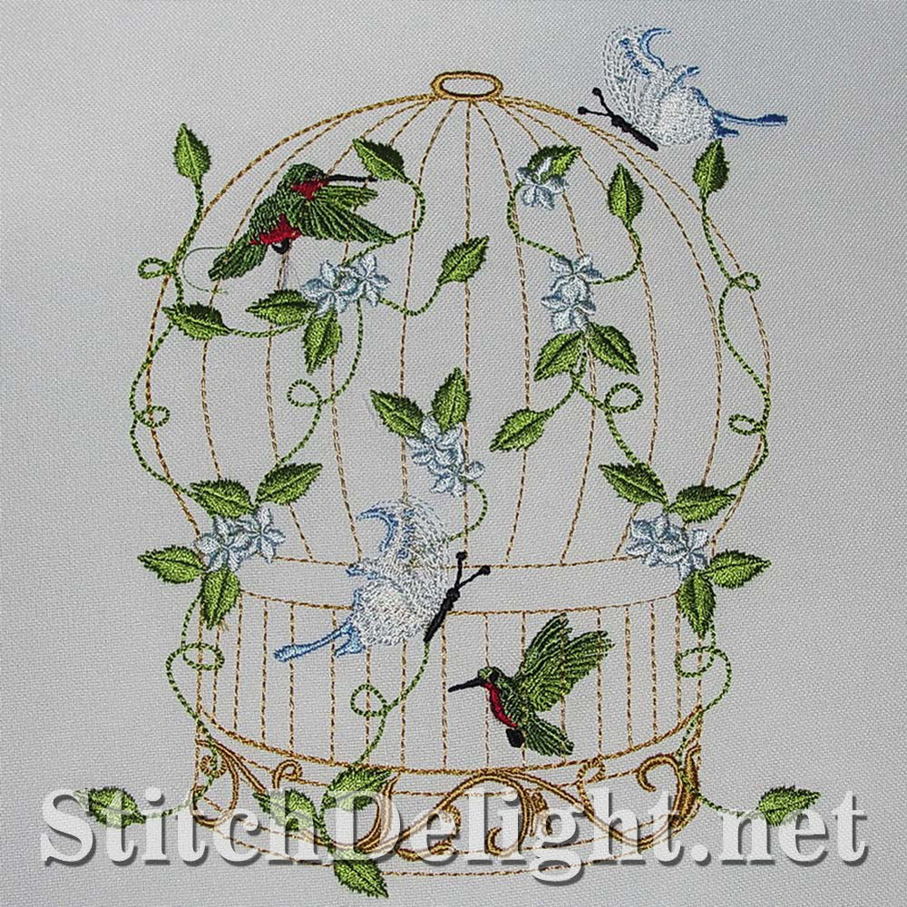 Amazing detail on these 6x8 hoop bird cage Single designs