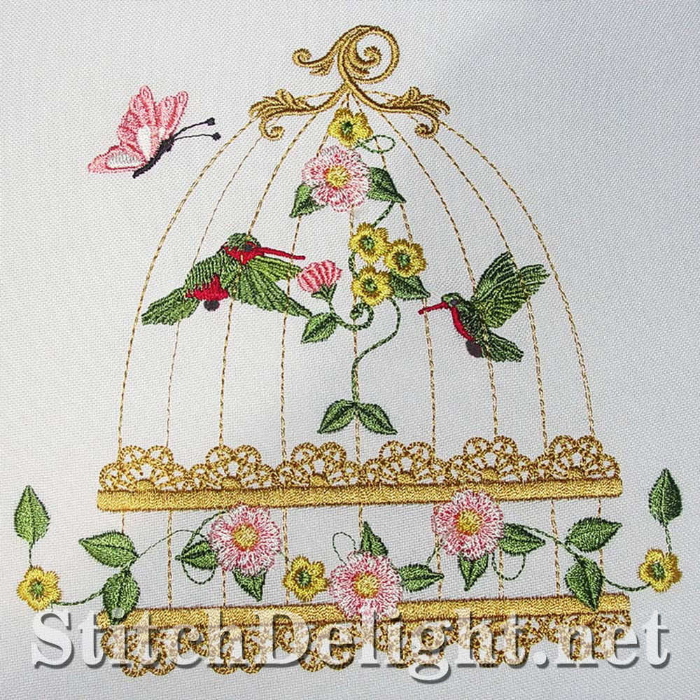 Amazing detail on these 6x8 hoop bird cage Single designs