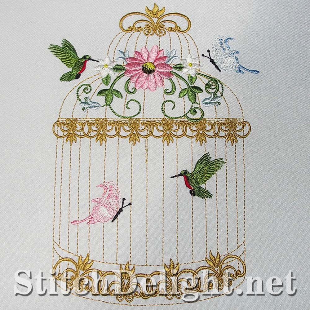 Amazing detail on these 6x8 hoop bird cage Single designs