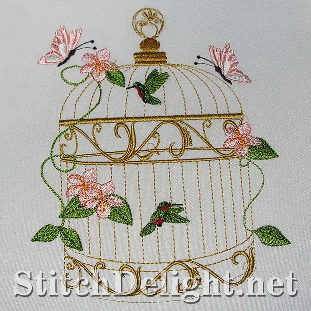 Amazing detail on these 6x8 hoop bird cage Single designs