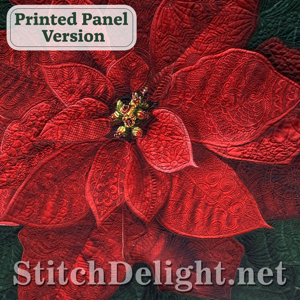 Hoffman Holiday Poinsettia Panel Design