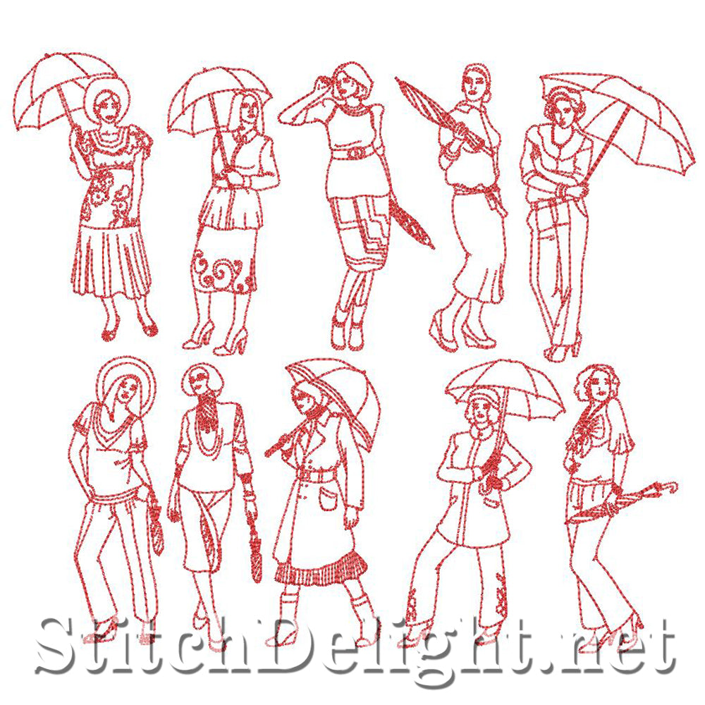 SD0812 Redwork Umbrella Ladies 1