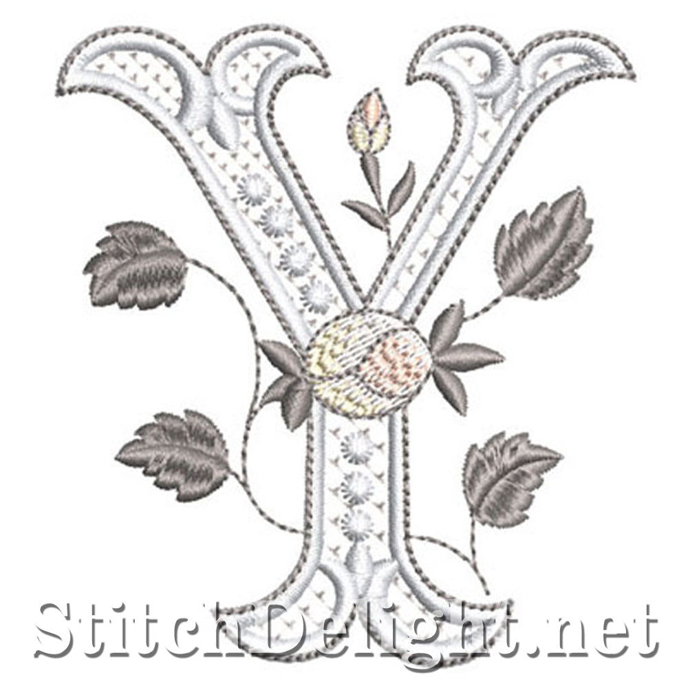 SDS1171 Elegant Silver Rose Font Y