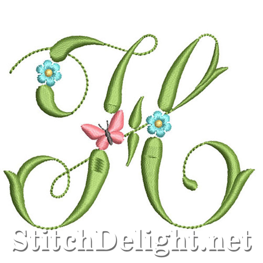 SDS1152 Butterflies and Flowers Font H