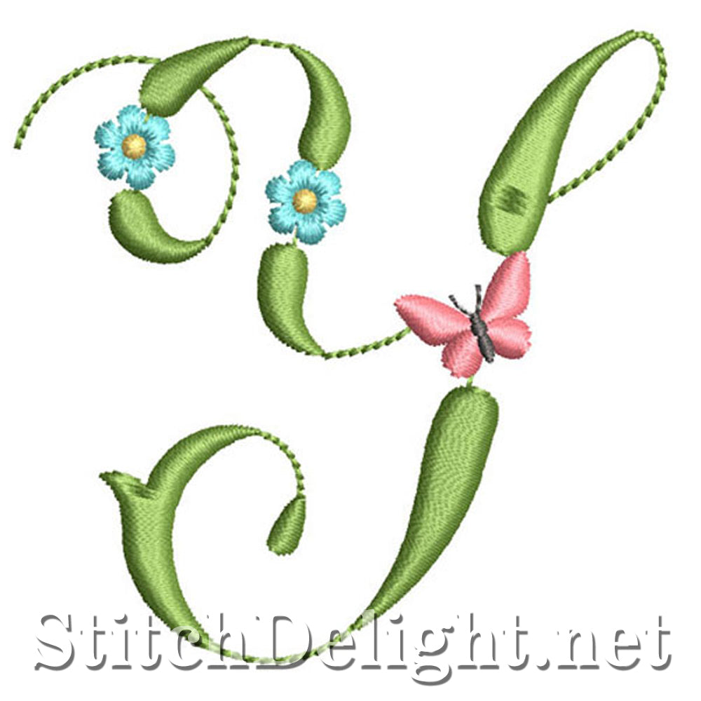 SDS1152 Vlinders en bloemen Lettertype Y