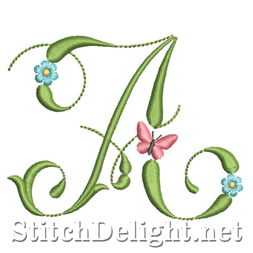 SDS1152 Vlinders en bloemen Lettertype A