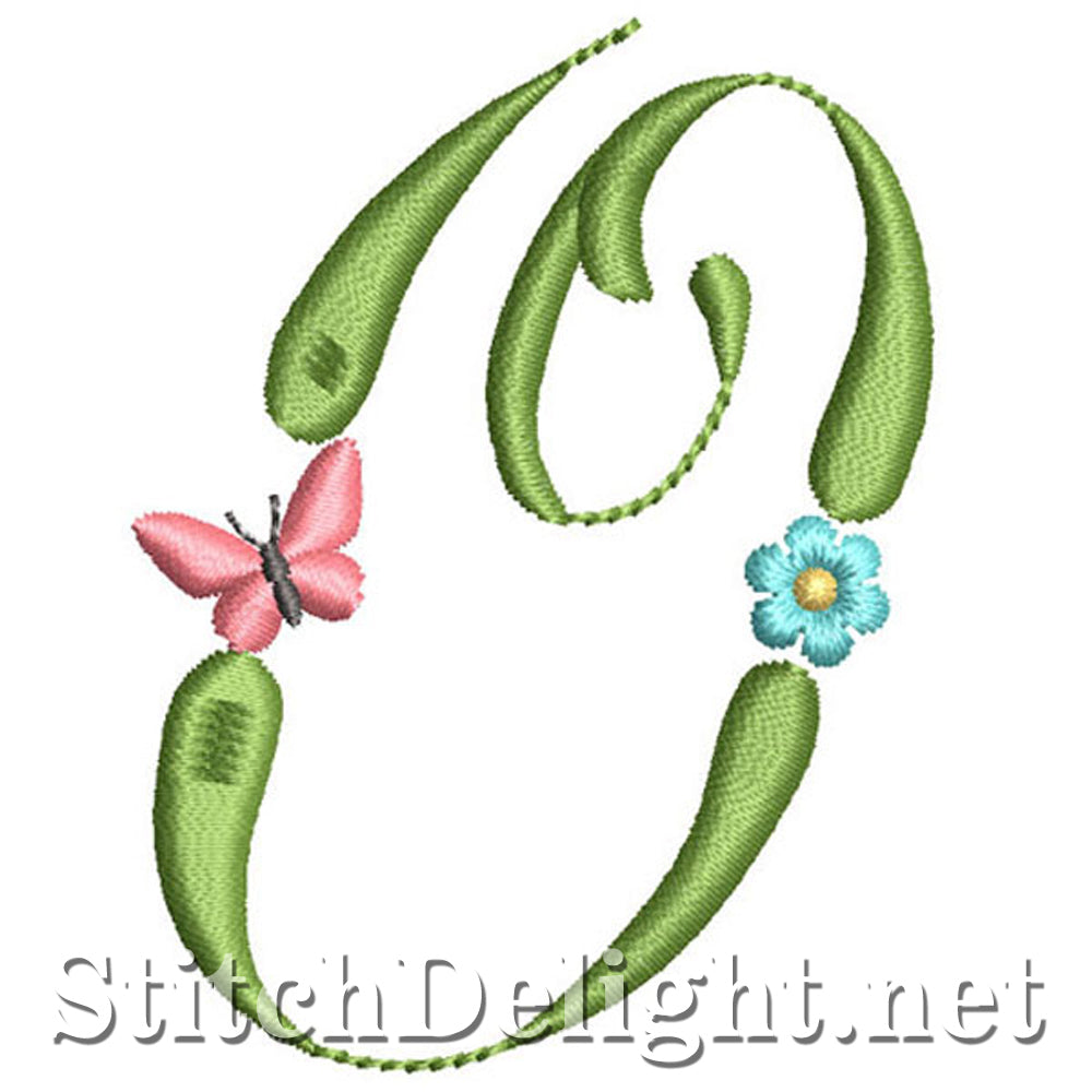 SDS1152 Vlinders en bloemen Lettertype O
