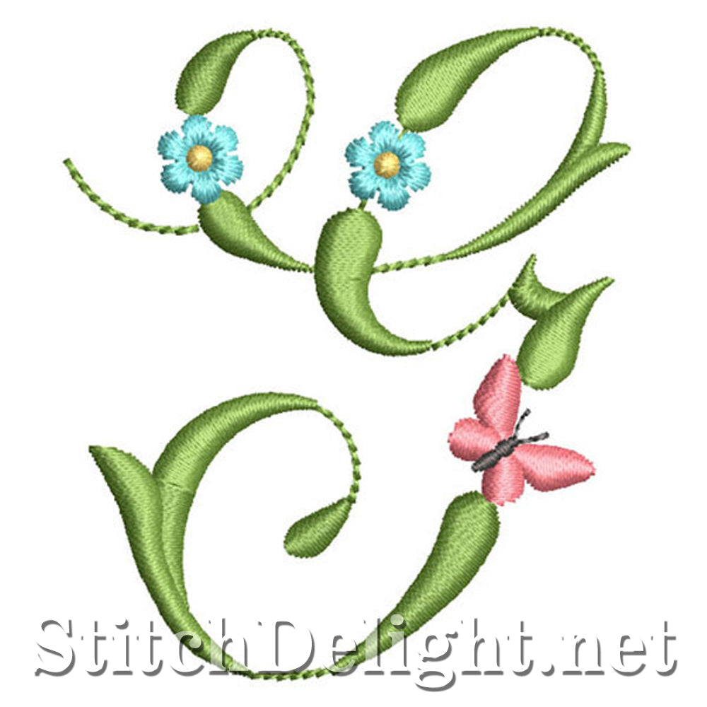 SDS1152 Vlinders en bloemen Lettertype G