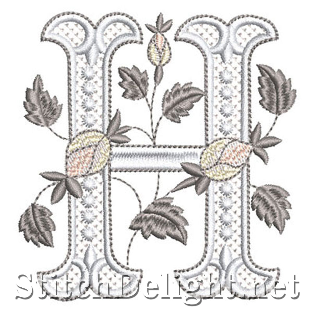 SDS1171 Elegant Silver Rose Font H