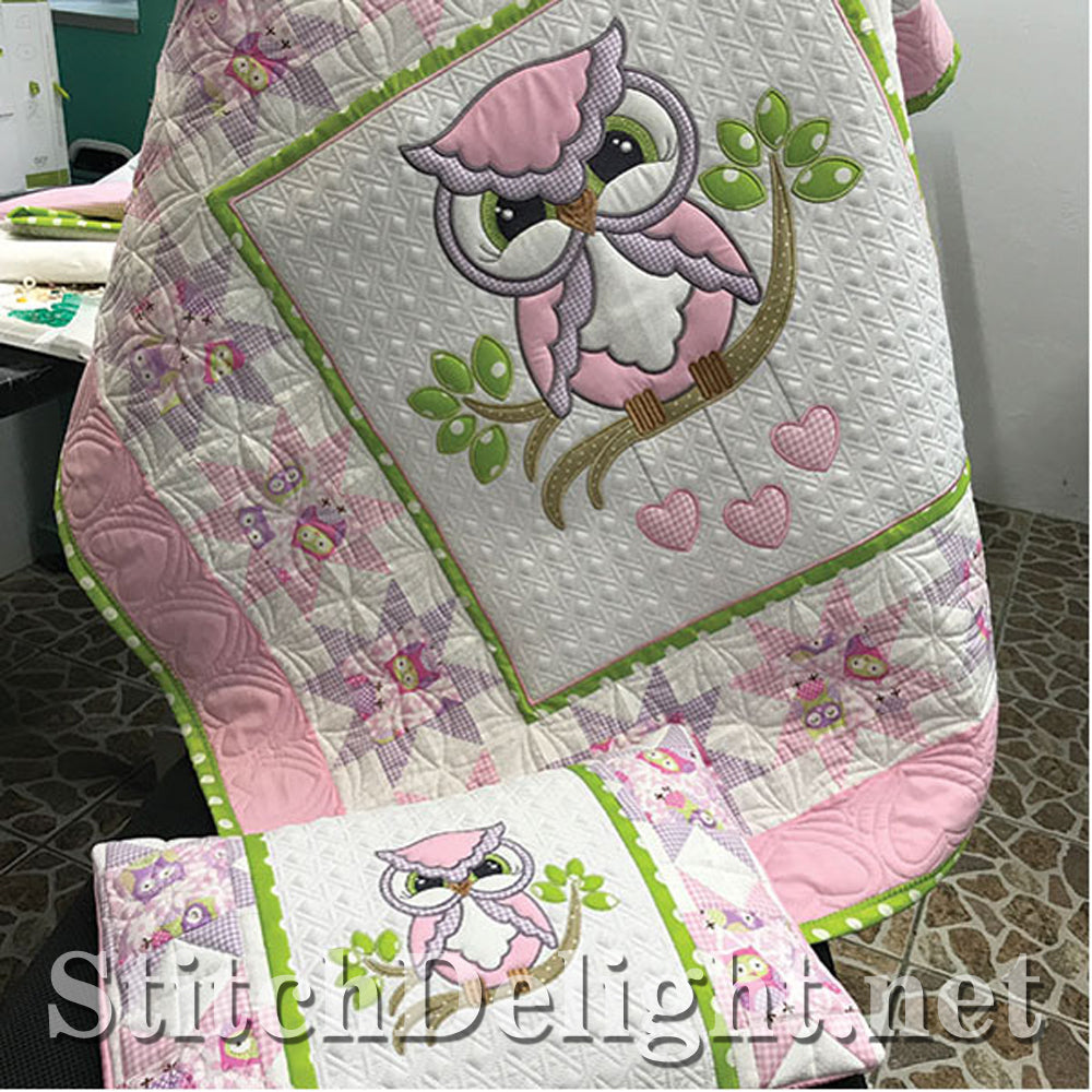SDS1195 Applique Owl Quilt Set