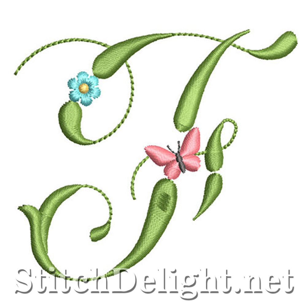 SDS1152 Vlinders en bloemen Lettertype F