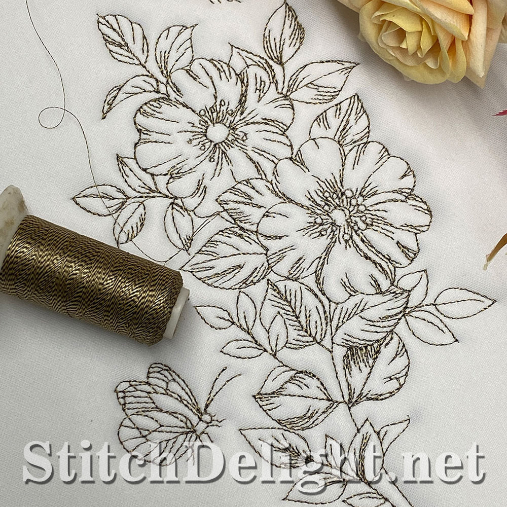 SDS5434 Pencil Sketch Flowers