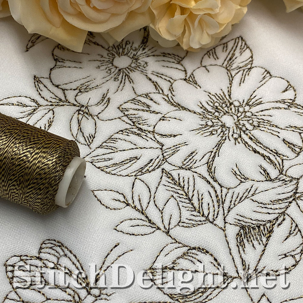 SDS5434 Pencil Sketch Flowers